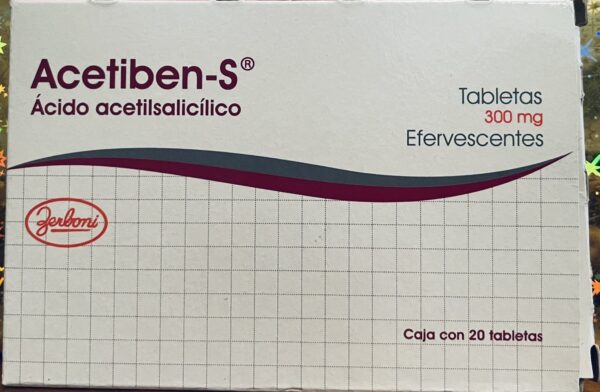 Generico Acido acetilsalicilico 300 mg caja con 20 tabletas efervecentes