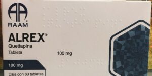 Alrex Quetiapina 100 mg caja con 60 tabletas