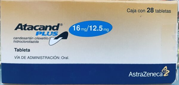 Atacand Candesartan 16 mg caja con 28 tabletas