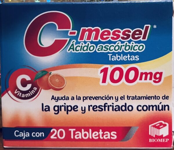 C-messel Acido ascorbico 100 mg caja con 20 tabletas