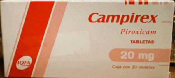 Campirex Piroxicam 20 mg caja con 20 tabletas