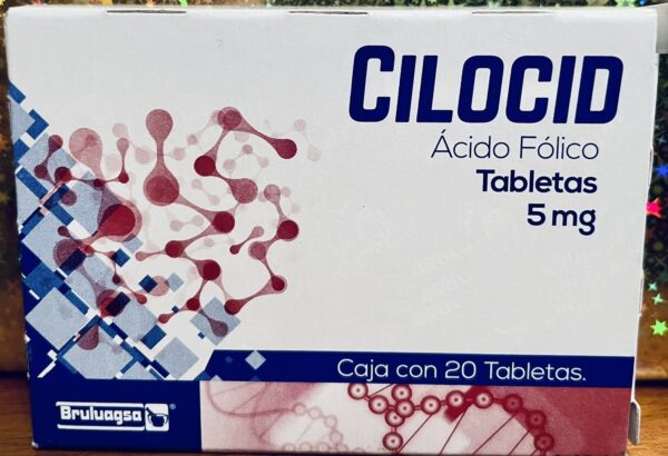 Cilocid Acido folico 5 mg caja con 20 tabletas