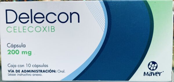 Delecon Celecoxib 200 mg caja con 10 tabletas