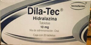 Dila-Tec Hidralazina 10 mg caja con 20 tabletas