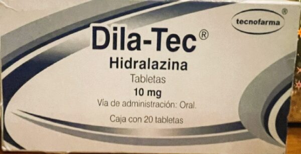 Dila-Tec Hidralazina 10 mg caja con 20 tabletas
