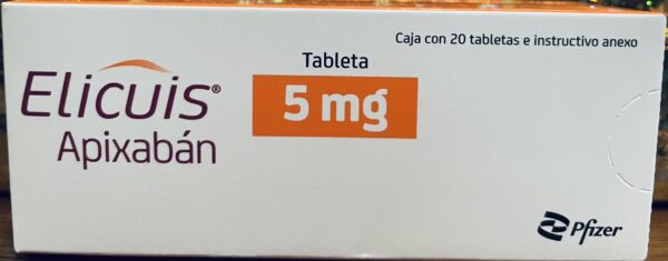 Elicuis Apixaban 5mg caja con 20 tabletas