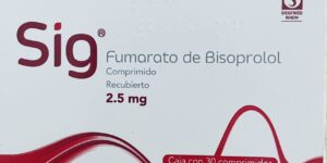 Sig Fumarato de bisoprolol 2.5mg caja con 30 comprimidos
