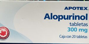 Generico Alopurinol 300 mg caja con 20 tabletas
