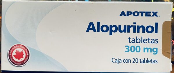 Generico Alopurinol 300 mg caja con 20 tabletas