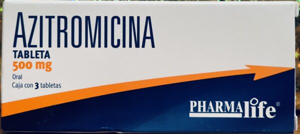 Generico Azitromicina 500 mg caja con 3 tabletas