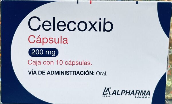 Generico Celecoxib 200 mg caja con 10 capsulas