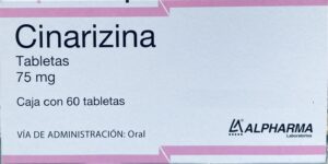 Generico Cinarizina 75 mg caja con 60 tabletas