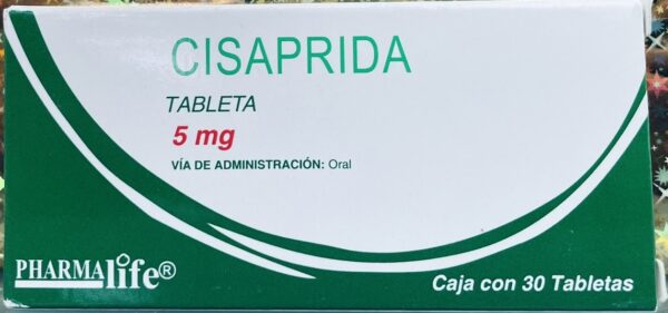 Generico Cisaprida 5 mg caja con 30 tabletas