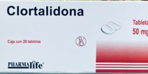 Generico Clortalidona 50 mg caja con 20 tabletas