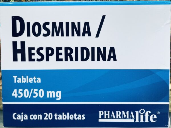 Generico Diosmia 450 mg / Hesperidina 50 mg caja con 20 tabletas