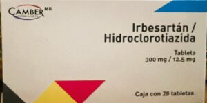 Generico Ibersartan 300mg / hidroclorotiazida 12.5 mg caja con 28 tabletas