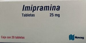 Generico Imipramina 25 mg caja con 20 tabletas