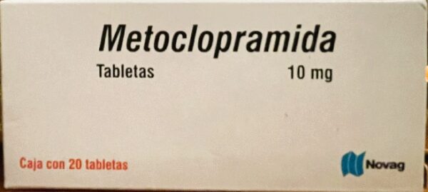 Generico Metoclopramida 10 mg caja con 20 tabletas