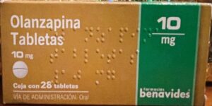 Generico Olanzapina 10 mg caja con 28 tabletas