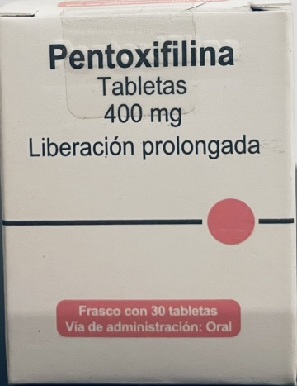 Generico Pentoxifilina 400 mg frasco con 30 tabletas