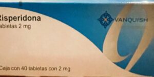 Generico Risperidona 2 mg caja con 40 tabletas