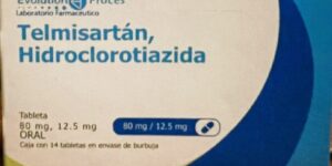Generico Telmisartan 80mg / Hidroclorotiazida 125 mg caja con 4 tabletas