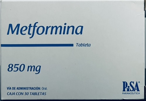 Generico metformina 850 mg caja con 30 tabletas