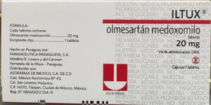 Iltux Olmesartan medoxomilo 20 mg caja con 7 tabletas