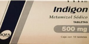 Indigon Metamizol sodico 500 mg caja con 10 tabletas