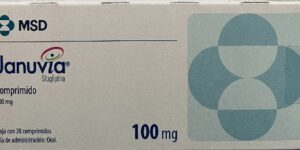 Januvia Sitagliptina 100 mg caja con 28 tabletas