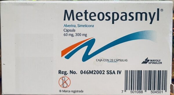 Meteospasmyl Alverina 60mg / Simeticona 300mg caja con 20 capsulas