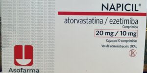 Napicil Atorvastatina 20mg / Ezebtimiba 10 mg caja con 10 comprimidos