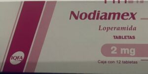 Nodiamex Loperamida 2 mg caja con 12 tabletas