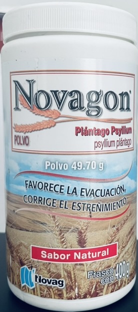 Novagon Plantago psyllium 49.70 g Sabor Natural Frasco con 400 g