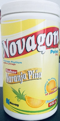 Novagon Plantago psyllium 49.70 g Sabor Piña Frasco con 400 g