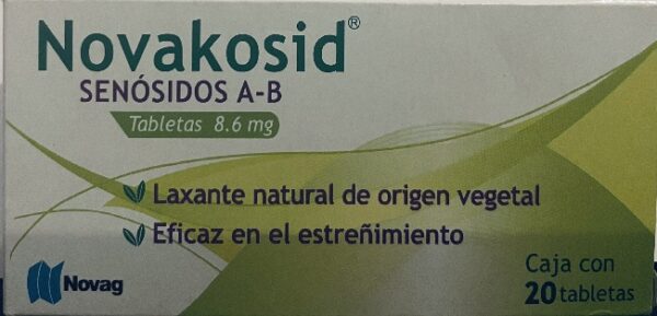 Novakosid Senosidos A y B 8.6 mg caja con 20 tabletas