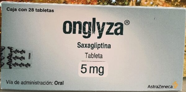 Onglyza Saxagliptina 5 mg caja con 28 tabletas