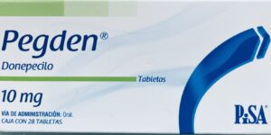 Pegden Donepecilo 10 mg caja con 28 tabletas