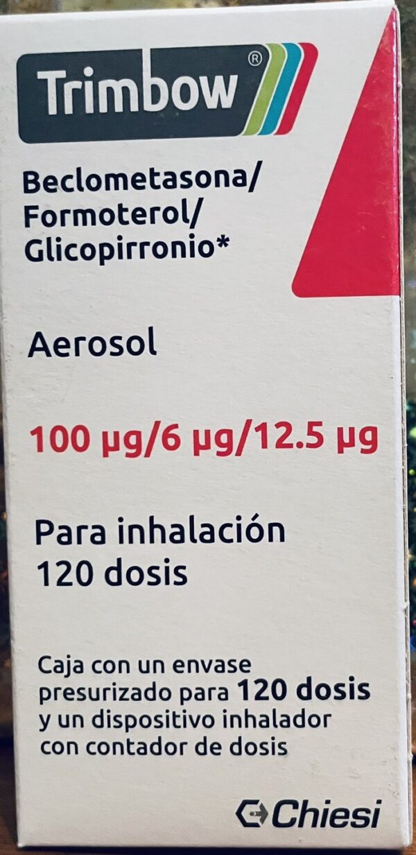 Trimbow Beclometasona, Formoterol, Glicopirronio Envase con 120 dosis