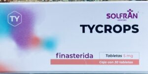 Tycrops Finasterida 5 mg caja con 30 tabletas