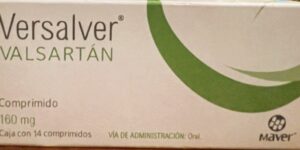 Versalver Valsartan 160 mg caja con 14 tabletas