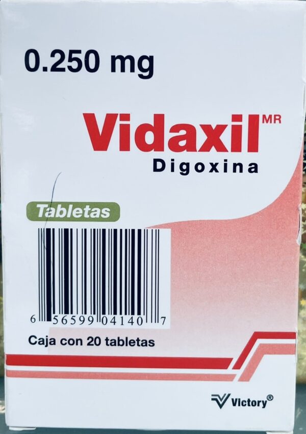 Vidaxil Digoxina 0.250 mg caja con 10 tabletas