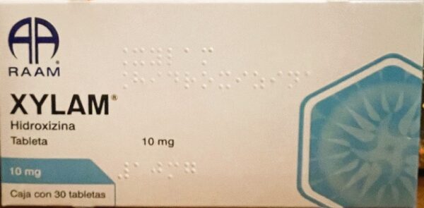 Xylam Hidroxizina 10 mg caja con 30 tabletas