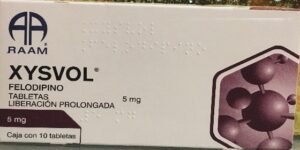 Xysvol Felodipino 5 mg caja con 10 tabletas