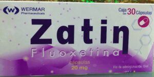 Zatin Fluoxetina 20 mg caja con 30 tabletas