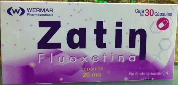 Zatin Fluoxetina 20 mg caja con 30 tabletas